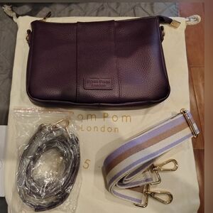 Pom Pom London Nightshade City Slim Crossbody Purse Bag